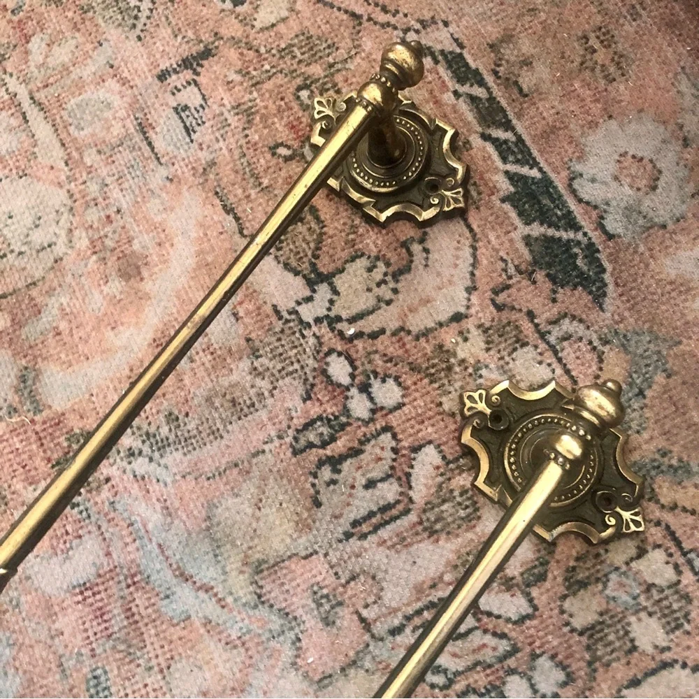 Amerock Carriage House Antiqued Brass Bathroom Towel Rack Bar MCM Bath Hand Set